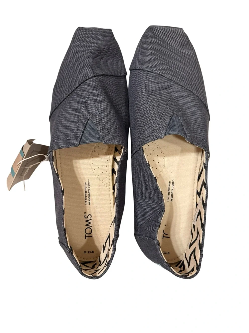 TOMS Men’s Alpargata Blue Canvas Slip-On Flats size 11.5